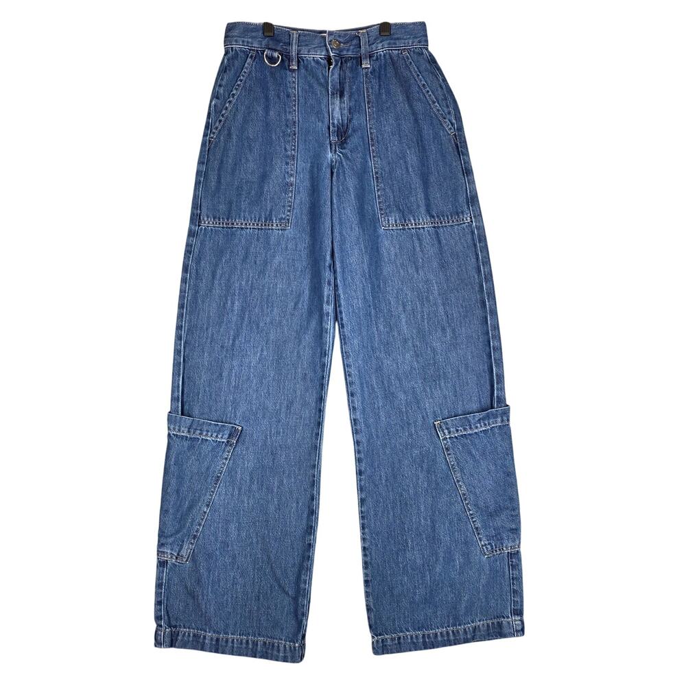 PISTOLA “BRYNT” WIDE‑LEG CARGO JEANS – SIZE 26 – BLUE DENIM – 30" INSEAM